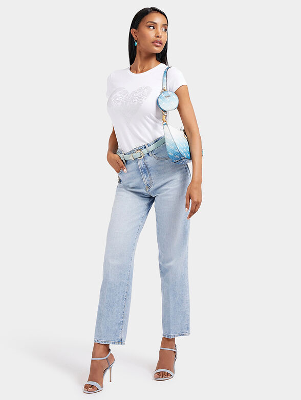 Light blue jeans with beaded accent - 4
