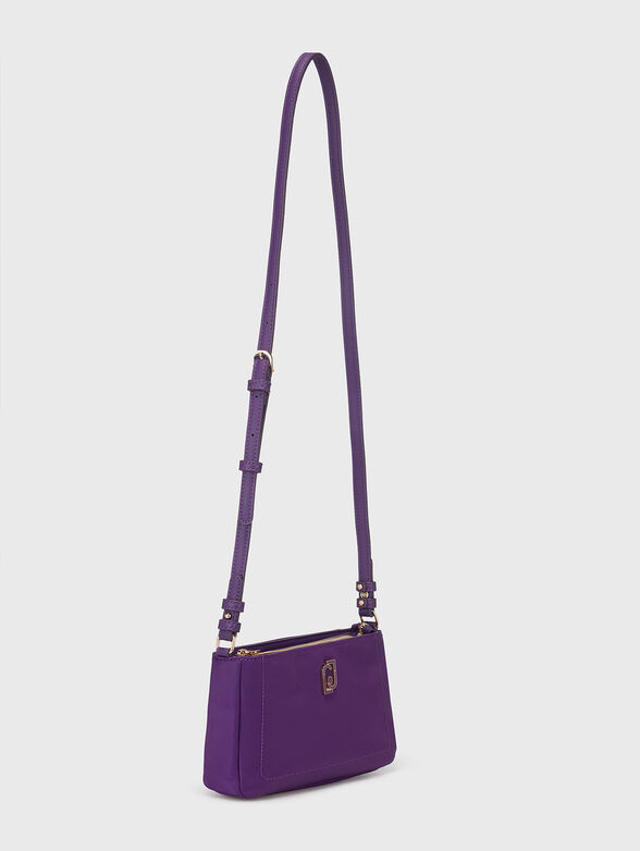 Purple crossbody bag with logo accent - 2