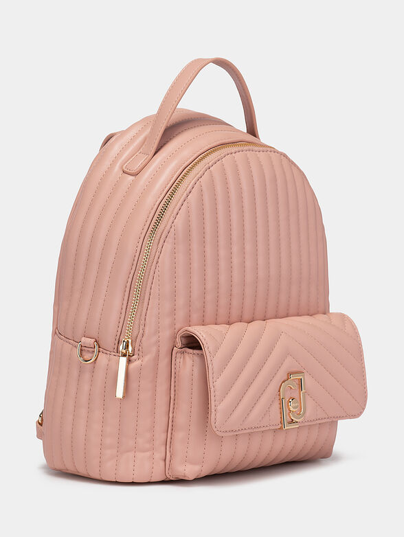 Backpack with quilted effect and metal logo detail - 3