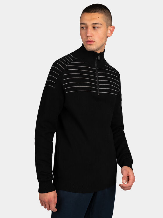 KEGAN Sweater with zip and logo accent - 1