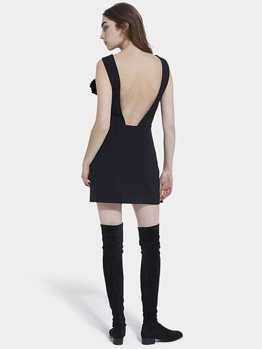 Black mini dress with open back - 4
