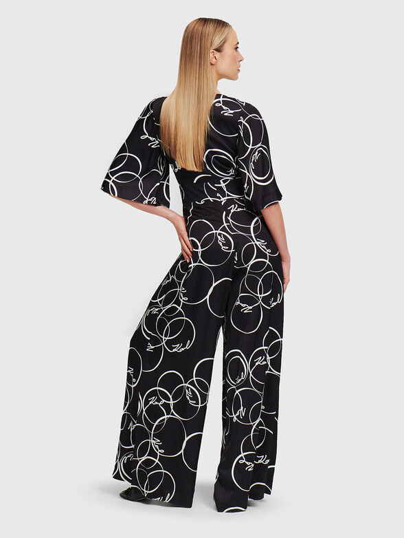 Viscose jumpsuit with logo print - 1
