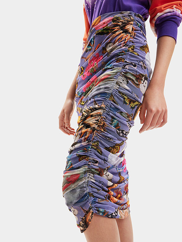 Midi skirt with floral motifs - 2