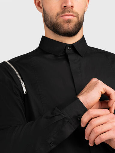 Black shirt with accent zips - 4