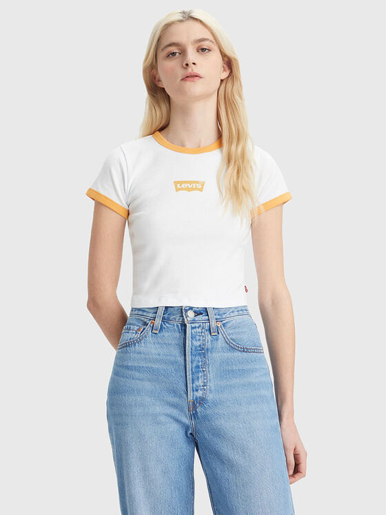 Λευκό μπλουζάκι RINGER με λεπτομέρεια λογότυπο  - 1