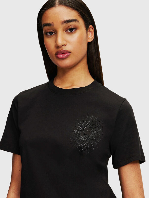 T-shirt with rhinestone logo - 4