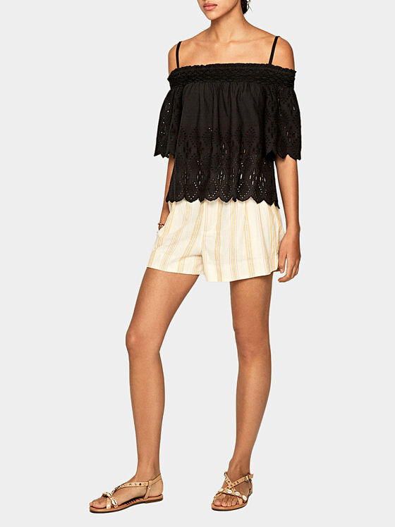 LUNA black cotton blouse - 1