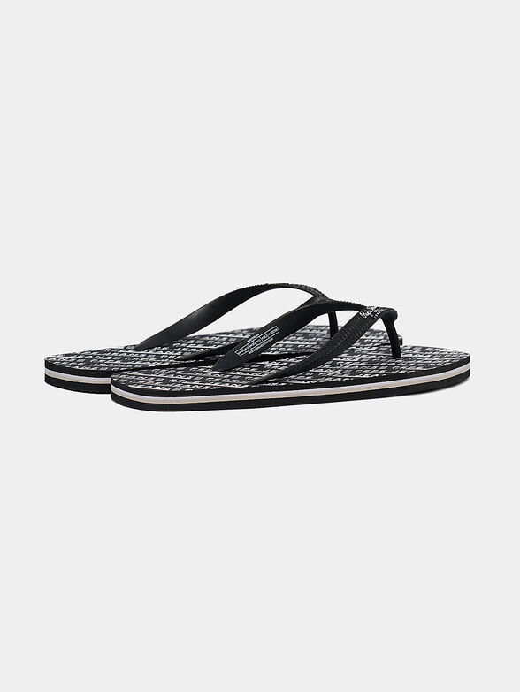 Black flip-flops with logo print - 3