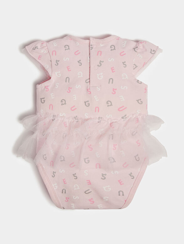 Pink bodysuit with monogram logo motif - 2