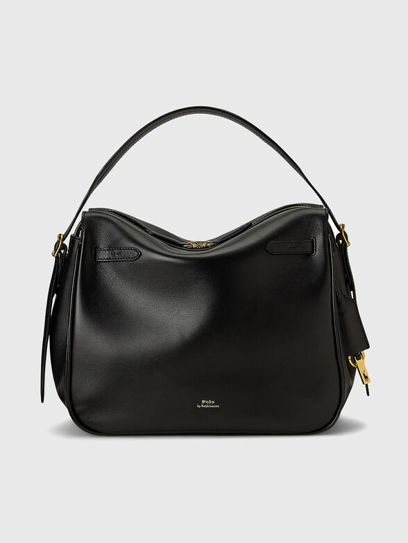 Leather satchel with logo - 1