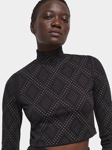 Blouse with glittering appliqués - 4