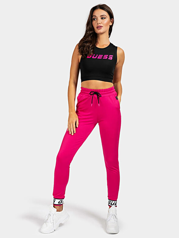 Cropped sports top with mesh back - 2