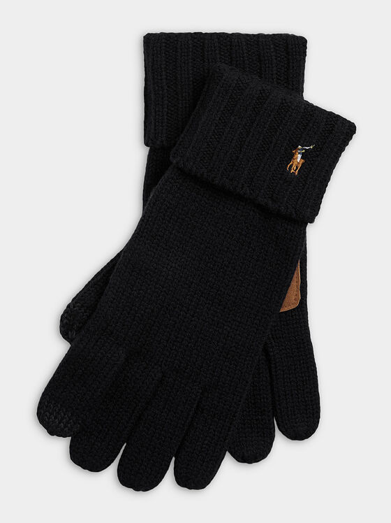Μάλλινα γάντια με λογότυπο σε αντίθεση - 1
