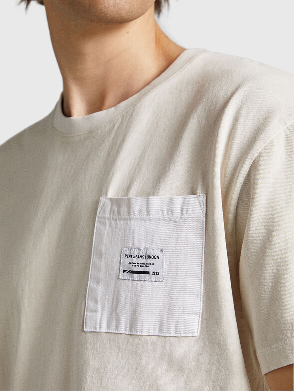 OXFORD cotton T-shirt with pocket - 4