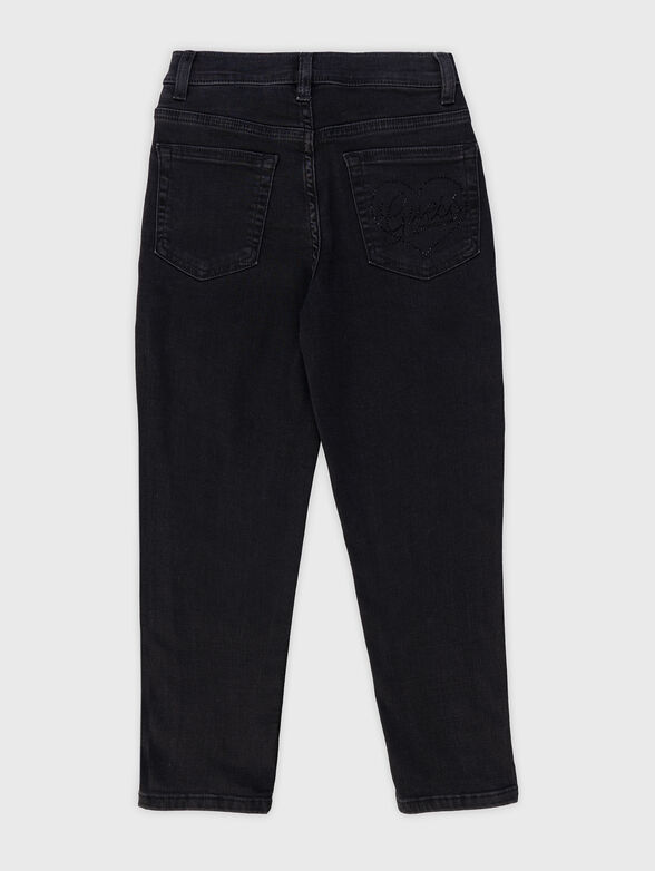 Black denim straight pants - 1