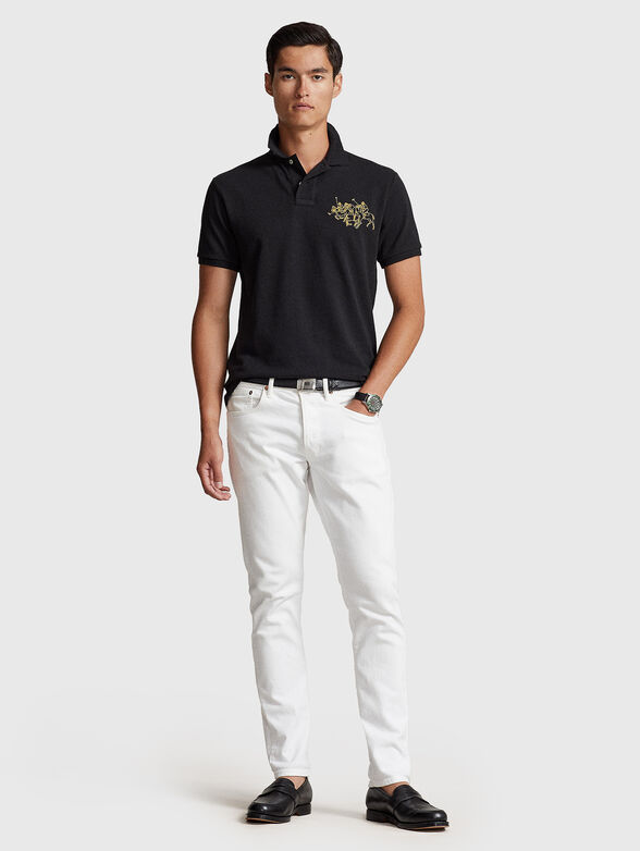 Polo-shirt with contrast embroidery and collar - 2