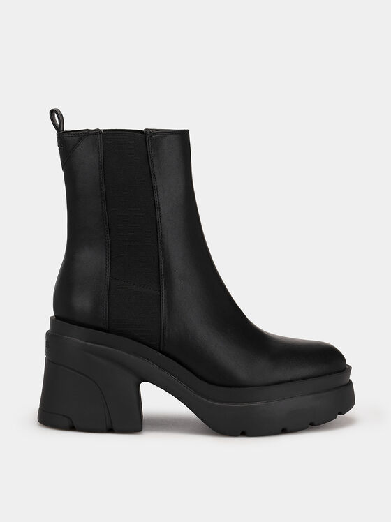 VANETA black ankle boots with elastic inserts - 1