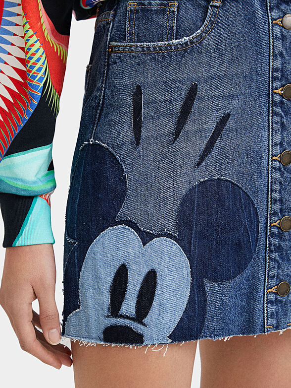 Denim skirt with Mickey applique  - 4