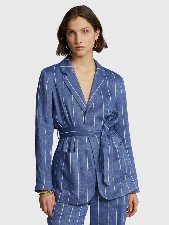 Jacket in cotton blend with belt - 0