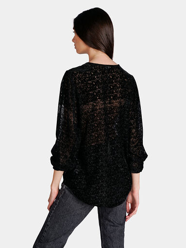 Black velvet blouse - 3
