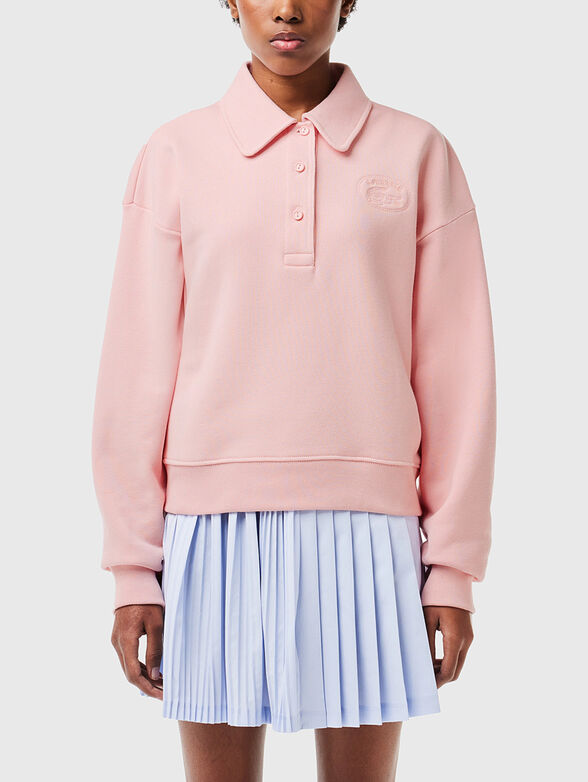 Collar sweatshirt in pink - 0