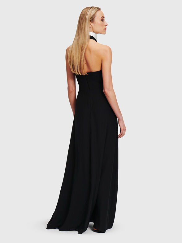 Black maxi dress with removable collar - 1
