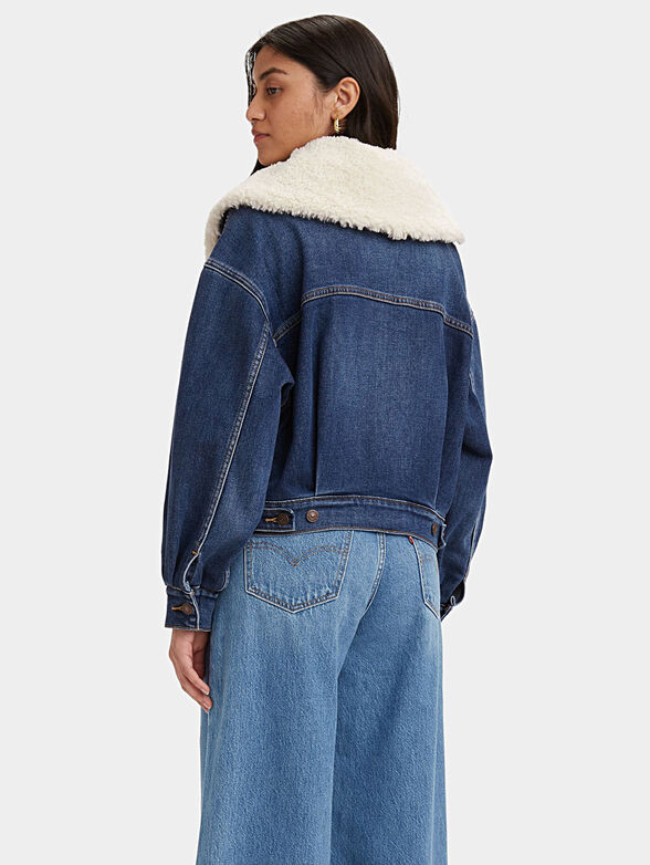 Denim jacket with removable collar - 2
