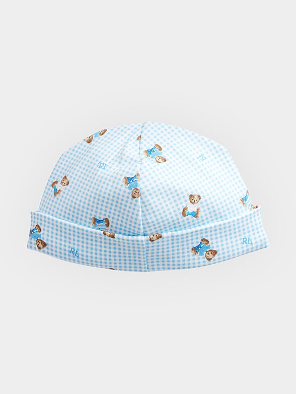 Blue beanie with Polo bear print - 2