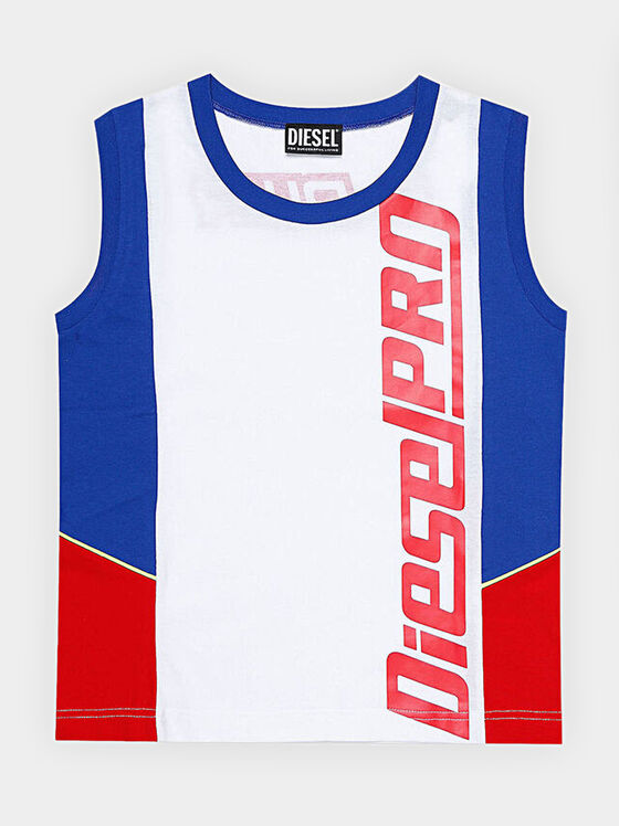 Cotton top with logo inscription - 1