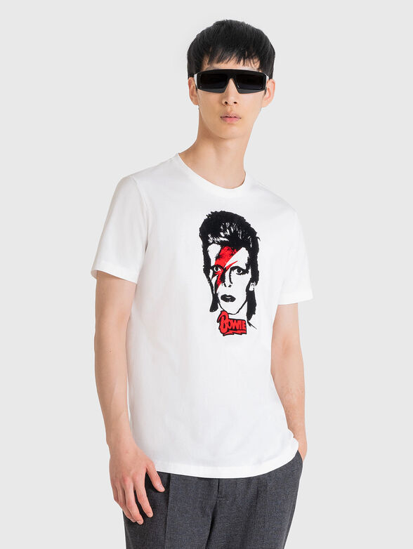 Black T-shirt with accent print - 1