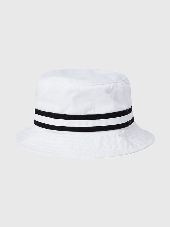 White bucket hat with contrast embroidery - 1
