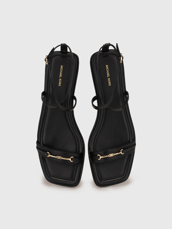Leather sandals with logo - 5