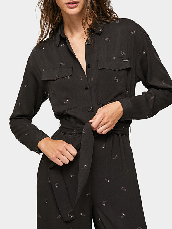 PAM black jumpsuit with belt - 2