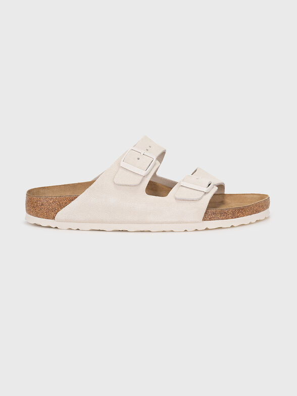 ARIZONA white suede slippers - 1