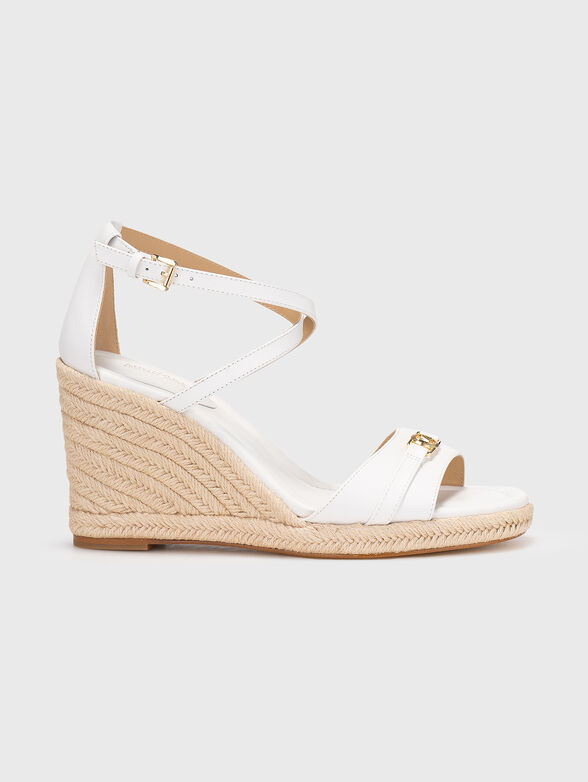 Leather platform sandals with logo - 1