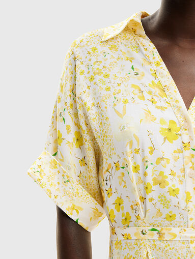 Shirt dress with floral print - 3