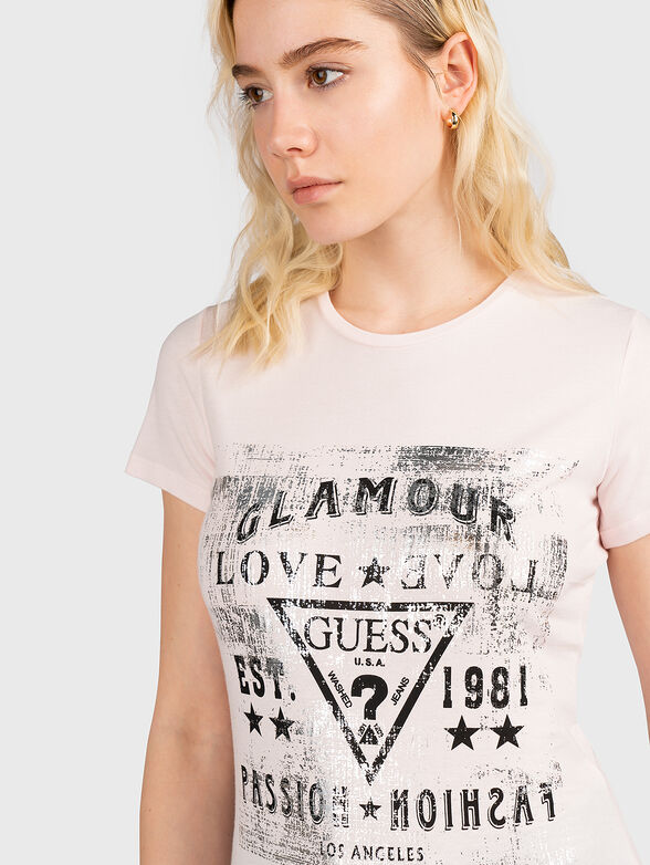 VARENNA black cotton T-shirt with logo print - 4