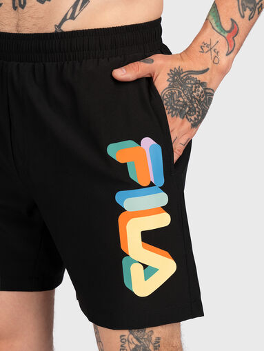 SCALEA beach shorts with contrast logo - 4