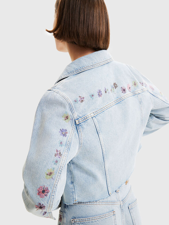 CHAQ SOHO denim jacket with floral elements - 6