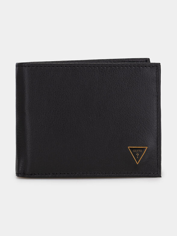 Leather wallet with logo detail - 1
