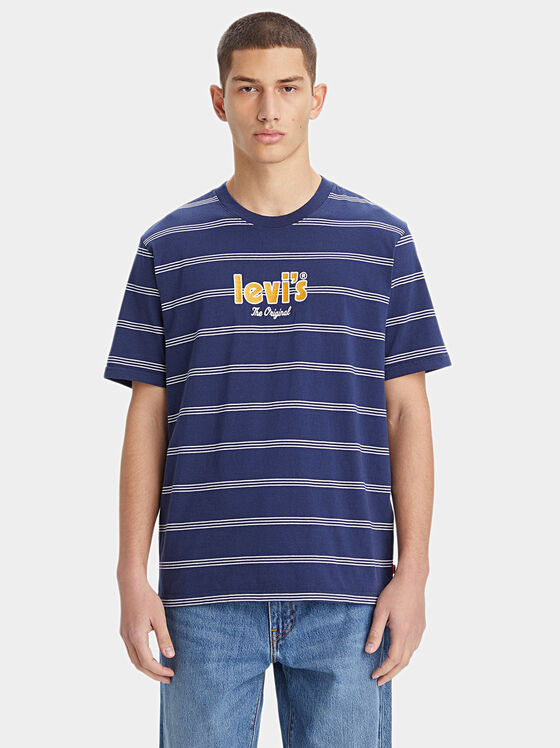 Ριγέ μπλουζάκι  Levi's® με επιγραφή με λογότυπο - 1