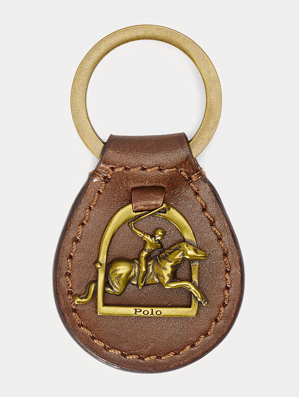 Leather keychain with metal detail - 1