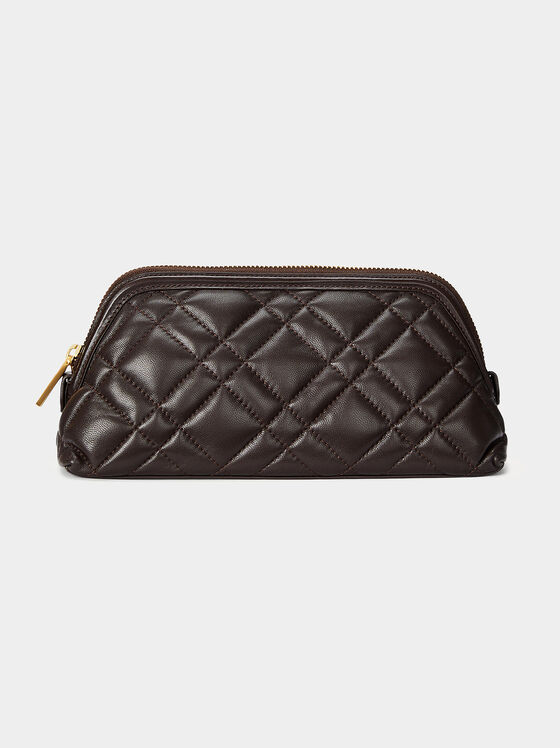 Brown pouch with quilted effect - 1