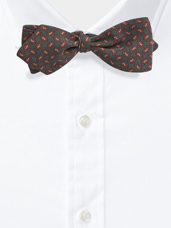 Silk bow tie with colorful accents - 1