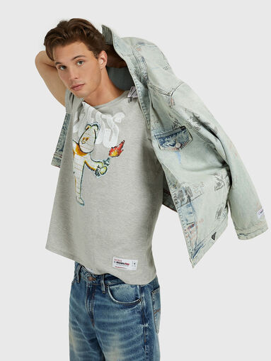 T-shirt with crewneck and graffiti print - 4