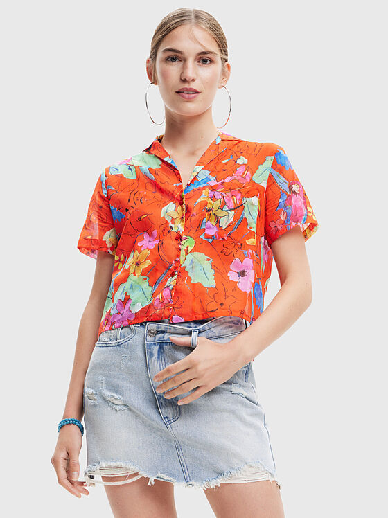 Κοντό πουκάμισο LAOS με φλοράλ εκτύπωση - 1