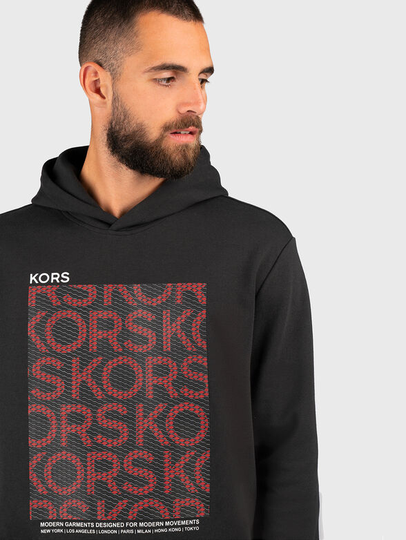 Cotton hooded sweatshirt with logo print - 4