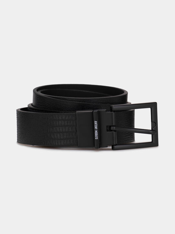 Reversible belt with snake print - 1