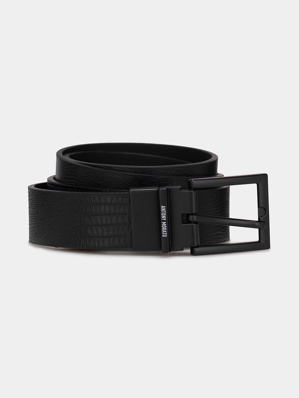 Reversible belt with snake print - 1