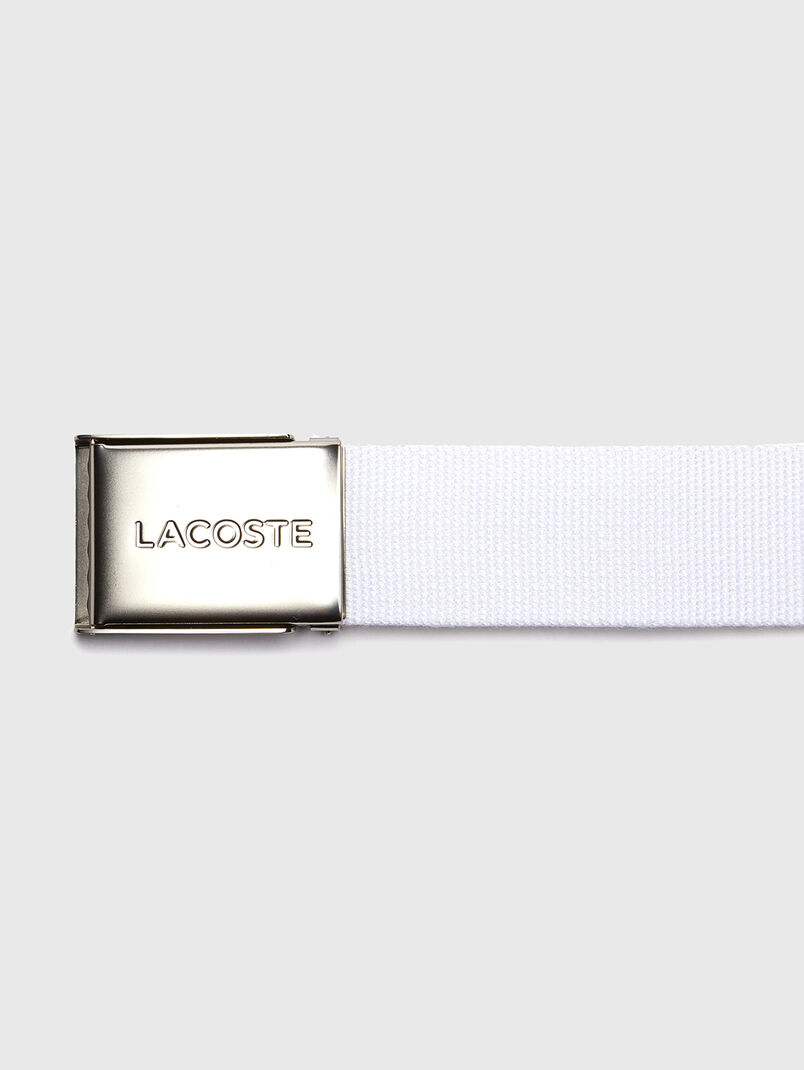 Beige textile belt with logo - 3
